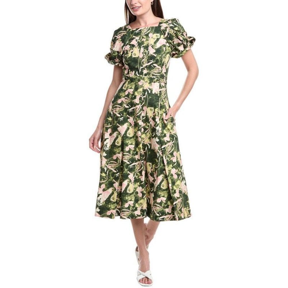 3.1 Phillip Lim Floating Iris Print Belted Midi Dress Size 6